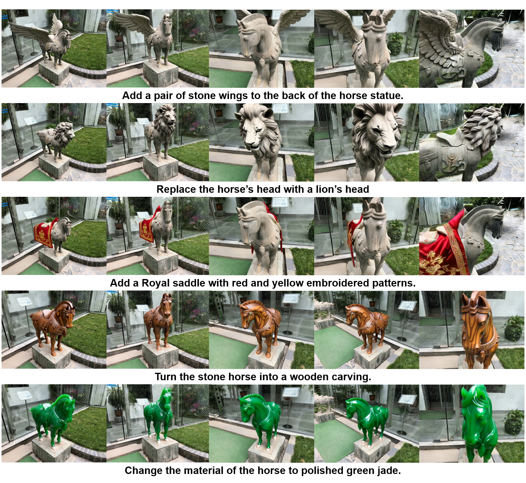 Additional stone horse editing examples