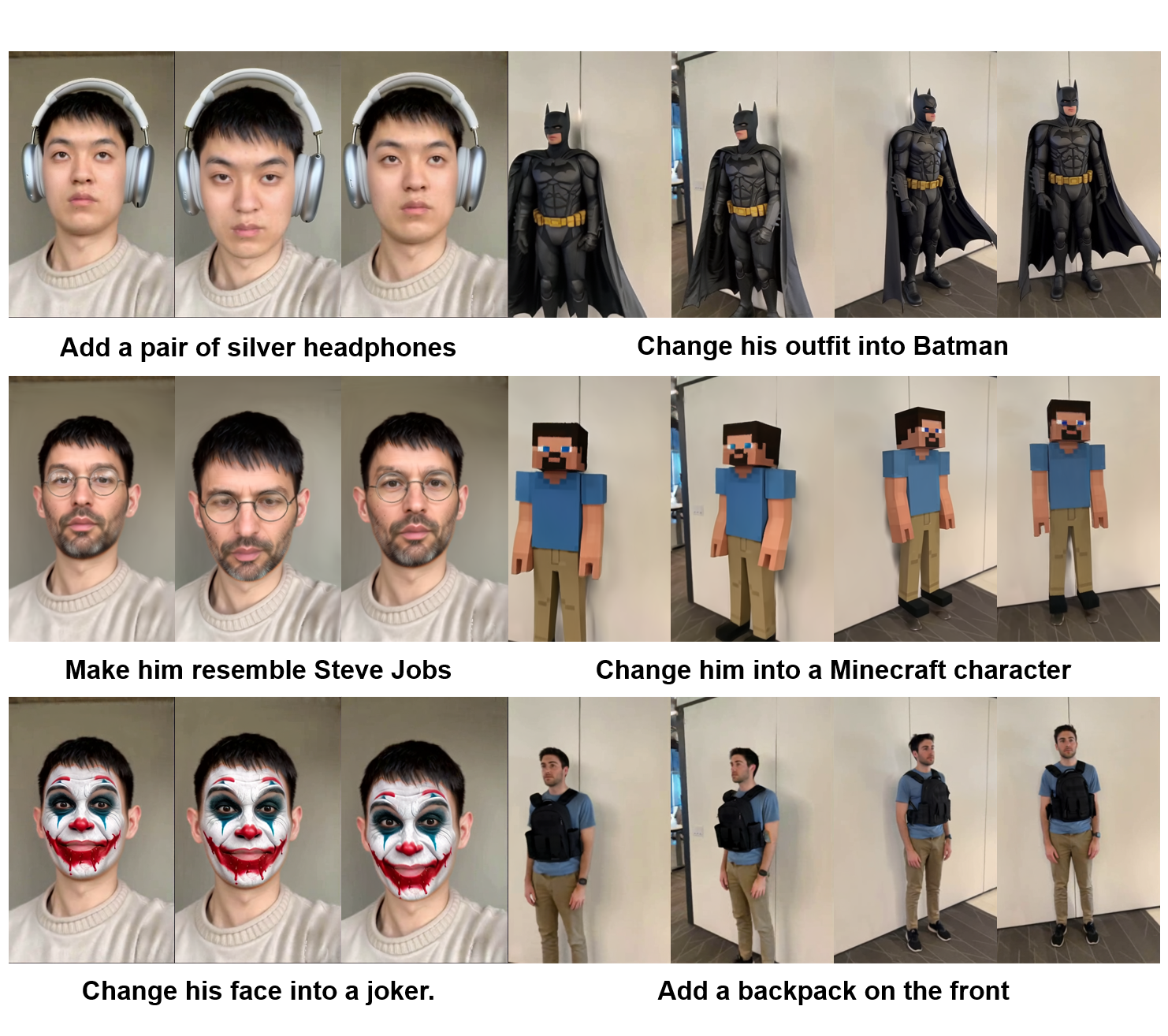 Additional person scene editing examples